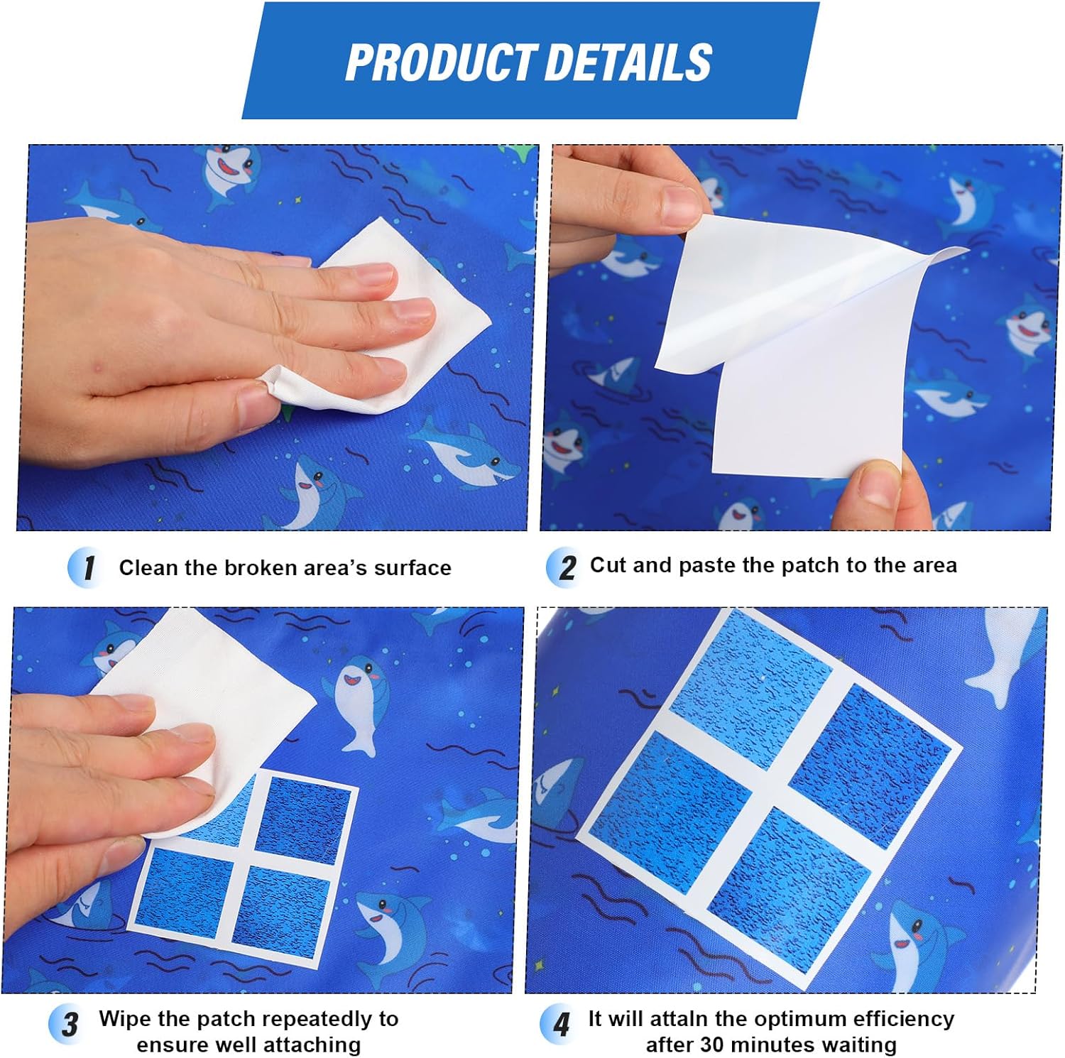 Nuanchu Vinyl Pool Liner Patch Self-Adhesive PVC Repair Patch for Swimming Pools Inflatable Boat(Checkered,12 x 80 Inch)